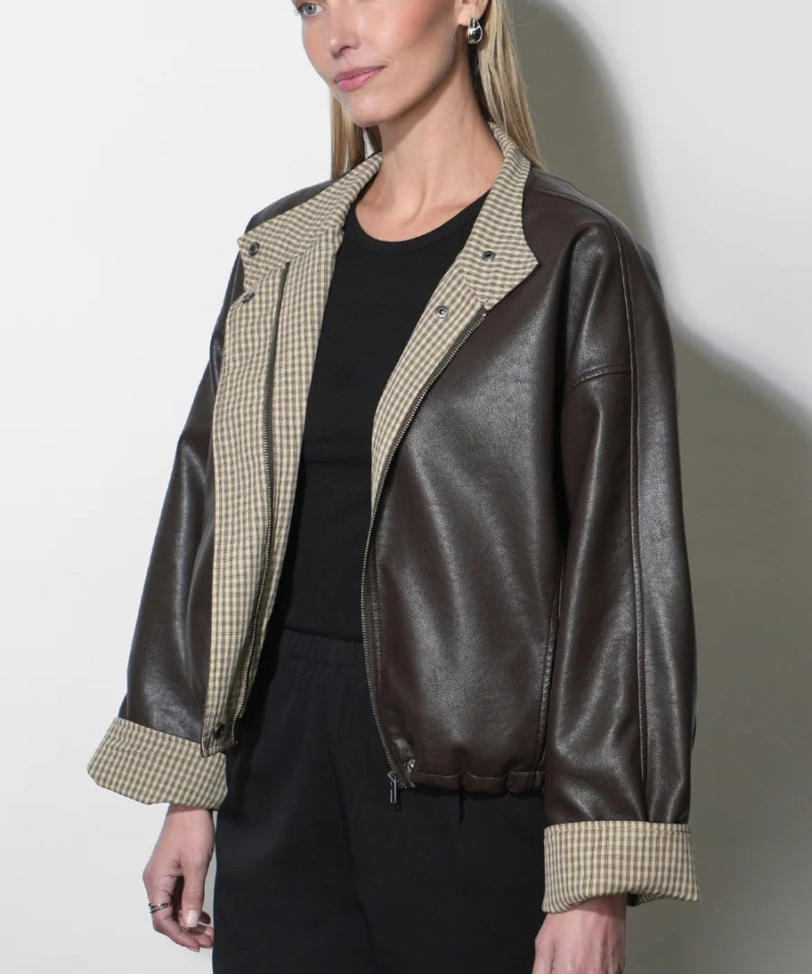 Tania Faux Leather Jacket w/ Mini Tote