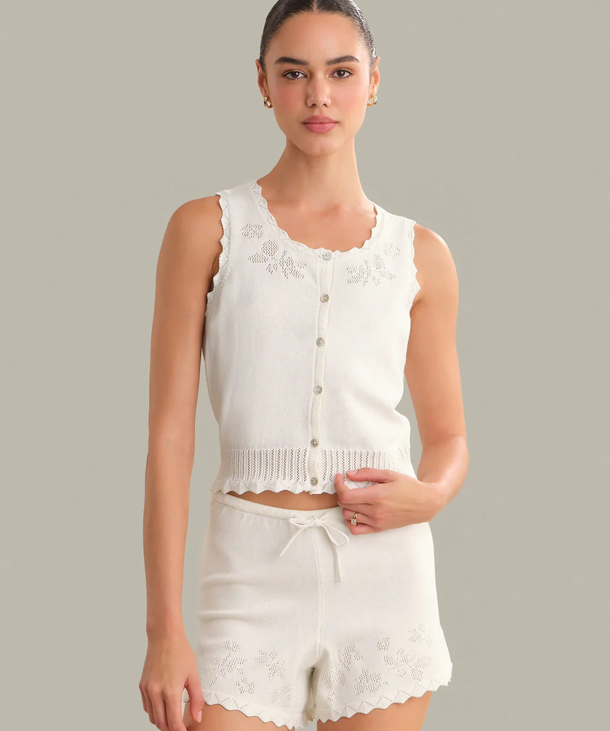 Valentine Button Down Sleeveless Top