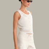 Valentine Button Down Sleeveless Top