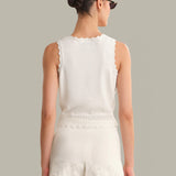 Valentine Button Down Sleeveless Top
