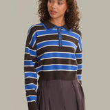 Vera Double Johnny Collar Rugby Stripe Pullover