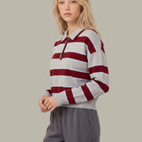Vera Double Johnny Collar Rugby Stripe Pullover