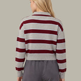 Vera Double Johnny Collar Rugby Stripe Pullover