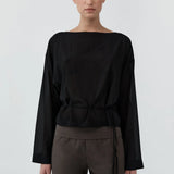 Stretch Silk Bateau Top
