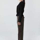 Stretch Silk Bateau Top