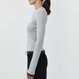 Organic Cotton V Neck Long Sleeve Top