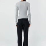 Organic Cotton V Neck Long Sleeve Top