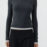 Organic Cotton V Neck Long Sleeve Top