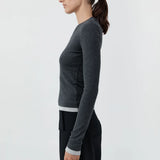 Organic Cotton V Neck Long Sleeve Top