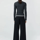 Organic Cotton V Neck Long Sleeve Top