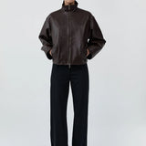 Cocoon Zip Leather Jacket