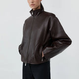 Cocoon Zip Leather Jacket