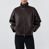 Cocoon Zip Leather Jacket