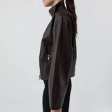 Cocoon Zip Leather Jacket