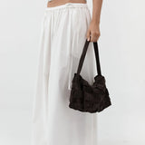 Suede Woven Envelope Mini Tote