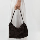 Suede Woven Envelope Mini Tote