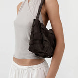 Suede Woven Envelope Mini Tote