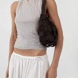 Suede Woven Envelope Mini Tote