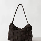 Suede Woven Envelope Mini Tote