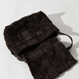 Suede Woven Envelope Mini Tote