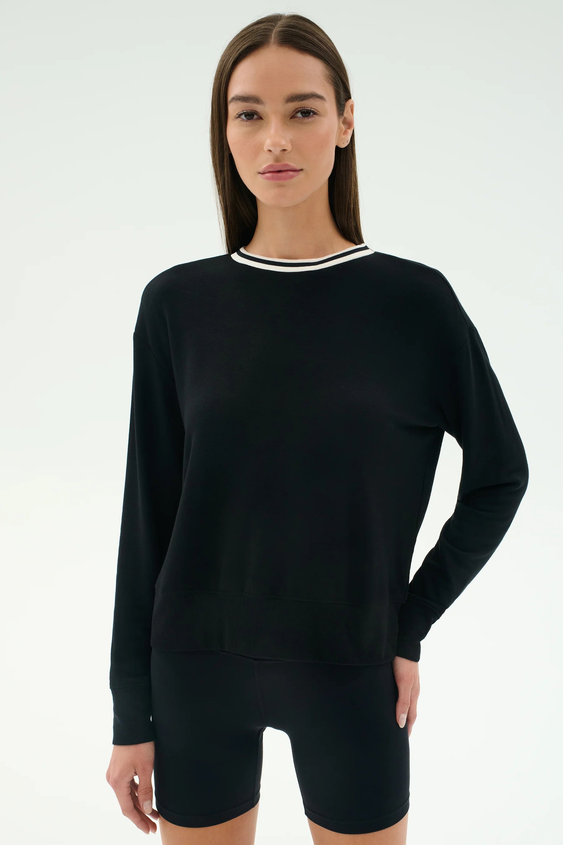 Sonja Fleece Sweatshirt W/ Stripe