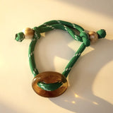 Green Paracord with Tiger Eye Mariner Bracelet