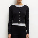 Pointelle Crop Cardigan