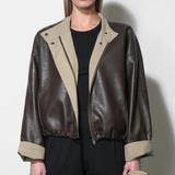 Tania Faux Leather Jacket w/ Mini Tote