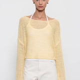 Linen Open Knit Bateau Sweater