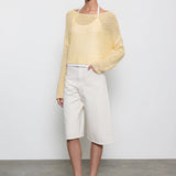 Linen Open Knit Bateau Sweater