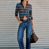 Lexi Mid Rise Bowed Straight Jean - Moonwave