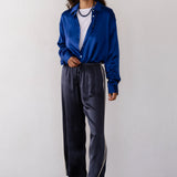The Silk Stripe Crop Pant