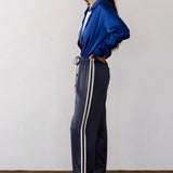The Silk Stripe Crop Pant