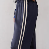 The Silk Stripe Crop Pant