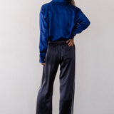 The Silk Stripe Crop Pant