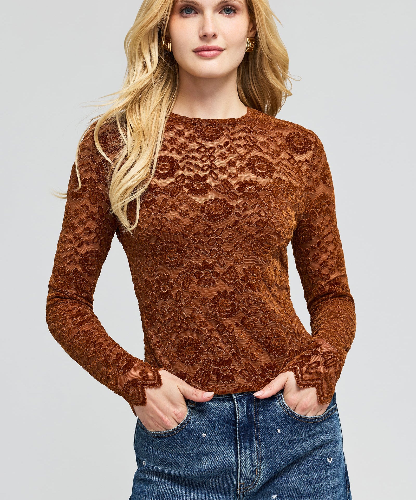 Gracie Velvet Lace Top