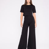 Ponte Knit Wide Leg Pant
