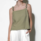 Lydia Embroidery Rope Strap Sleeveless Top