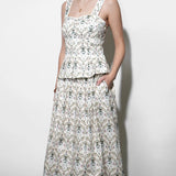 Aaliyah Smocked Back Waist Midi Skirt