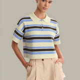 Cropped Stripped Polo
