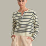Vivienne Stripe Drop Shoulder Henley