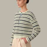 Vivienne Stripe Drop Shoulder Henley