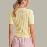 Harper Pointelle Puff Sleeve Pullover