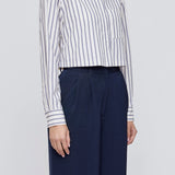MV Basic Striped Cropped Shirt