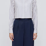 MV Basic Striped Cropped Shirt