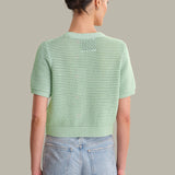 Celine Cotton Cropped Pointelle Cardigan