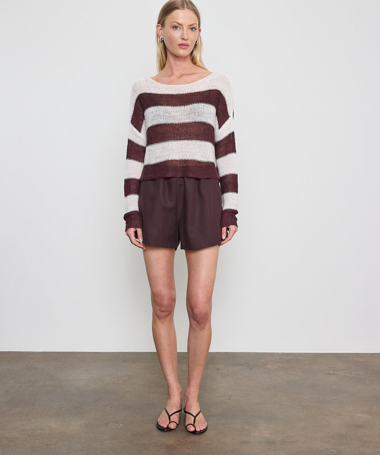 Stripe Linen Bateau Sweater
