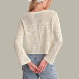 Nadia Floral Pointelle Cotton Cardigan