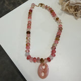 Rose Quartz Beads with Quartz Mariner