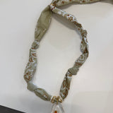Beige Bandana with Clear Quartz